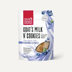 The Honest Kitchen Biscuit Dog Treats Goat's Milk N' Cookies Blueberries & Vanilla 8oz Bag dog biscuit treats,crunchy dog snacks,dog cookies