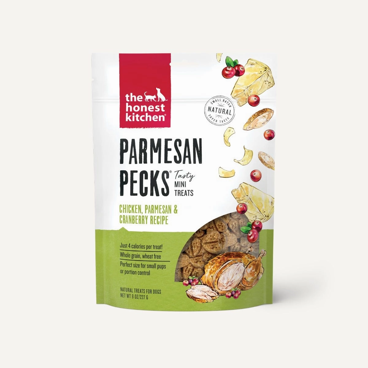 The Honest Kitchen Biscuit Dog Treats Parmesan Pecks Chicken, Parmesan & Cranberry Recipe 8oz Bag dog biscuit treats,crunchy dog snacks,dog cookies