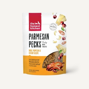 The Honest Kitchen Biscuit Dog Treats Parmesan Pecks Duck, Parmesan & Cherry Recipe 8oz Bag dog biscuit treats,crunchy dog snacks,dog cookies