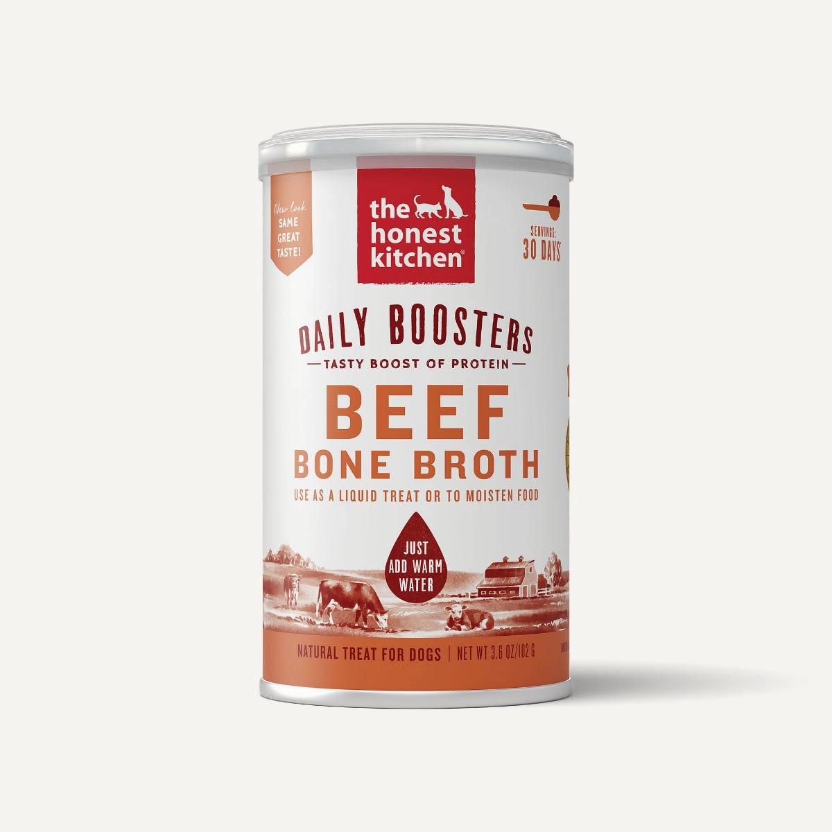 The Honest Kitchen Daily Boosters - Instant Bone Broth Beef & Turmeric 3.6oz Canister puppy food,chew toy for puppies,small dog treats