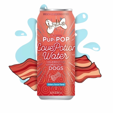 The Lazy Dog Cookie Company Pup-Pop Love Potion Water - Hickory Bacon stainless steel bowl,metal pet feeder,steel water dish