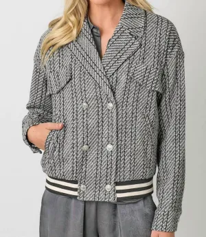 Tia Bomber Jacket In Charcoal