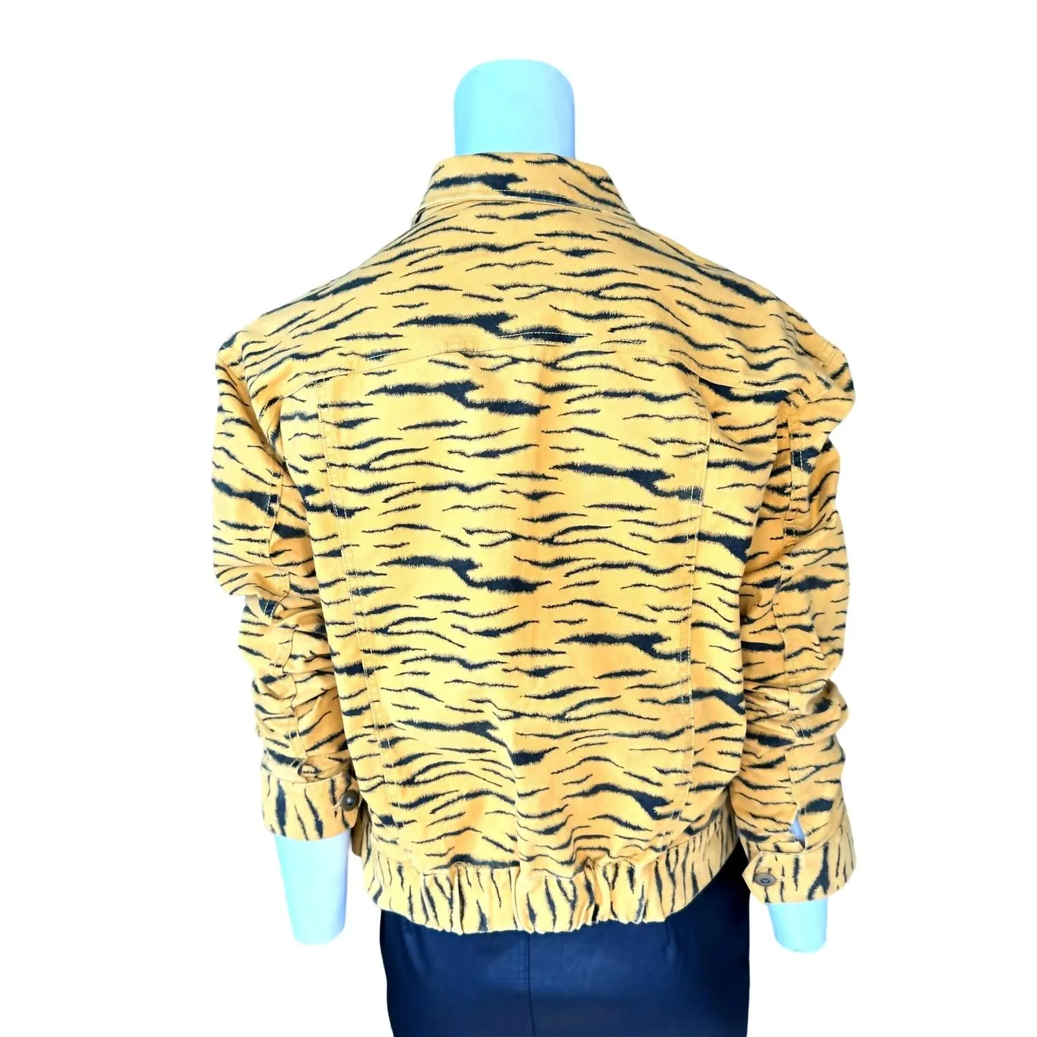 Tiger Vintage Style Bomber Jacket In Gold, Black