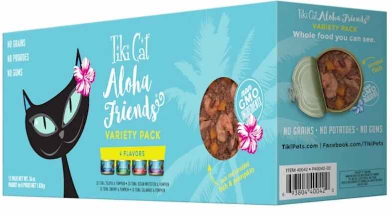 Tiki Cat Wet Cat Food Aloha Friends Variety Pack 3oz Cans 12pk grain free wet cat food,senior cat wet food,cat pt