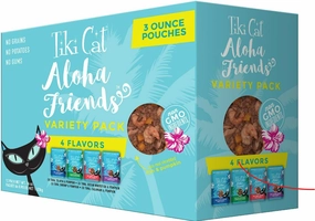 Tiki Cat Wet Cat Food Aloha Friends Variety Pack 3oz Pouches 12pk grain free wet cat food,senior cat wet food,cat pt