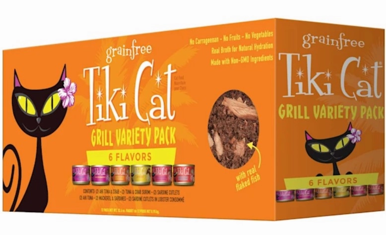Tiki Cat Wet Cat Food GRILL Variety Pack 2.8oz Cans 12pk grain free wet cat food,senior cat wet food,cat pt