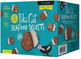Tiki Cat Wet Cat Food Seafood Selects 2.8oz Can Mega Variety Box 24ct grain free wet cat food,senior cat wet food,cat pt