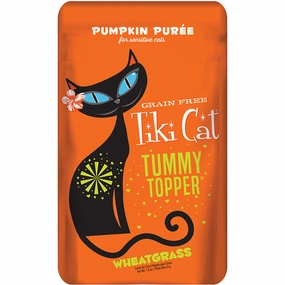 Tiki Cat Wet Cat Food Tummy Topper Pumpkin & Wheatgrass 1.5oz Pouch Single grain free wet cat food,senior cat wet food,cat pt