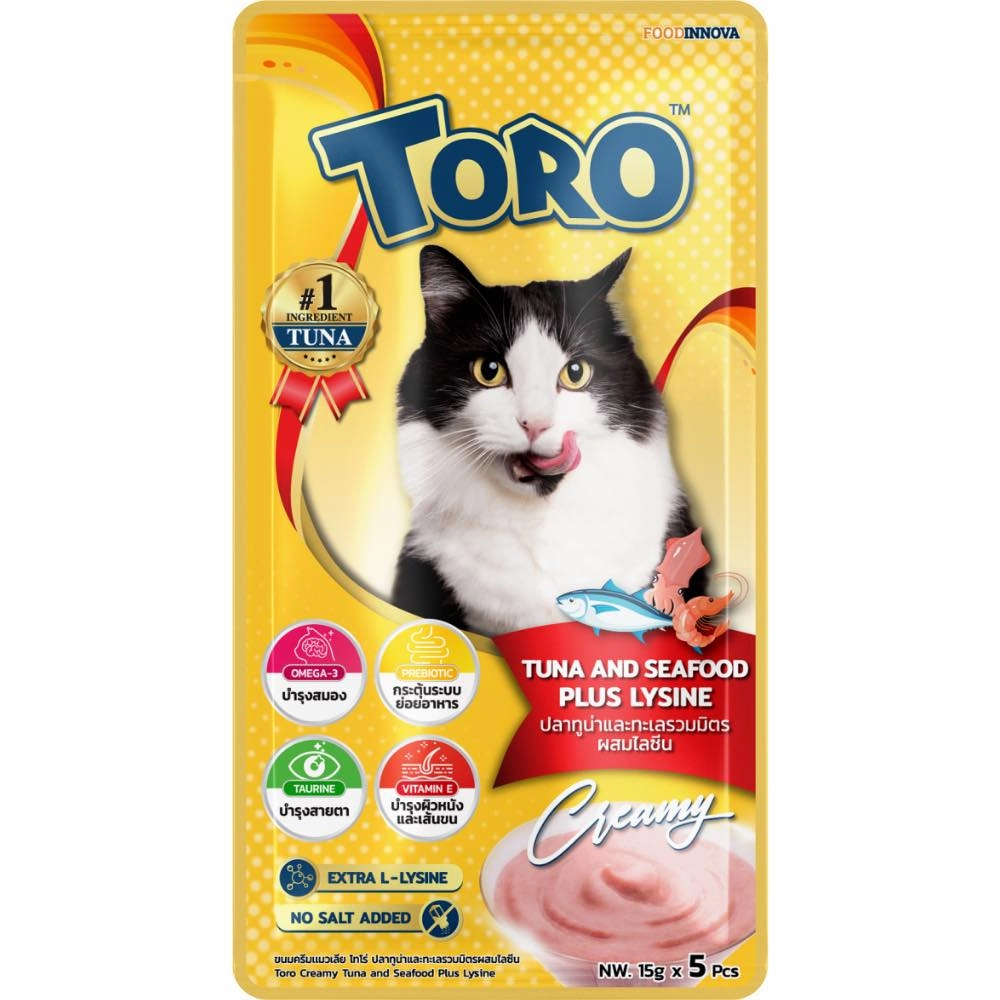 Toro Tuna & Mixed Seafood Puree Cat Treats 75g premium cat food dental cat treats cat chicken treats tuna cat food cat fish treats