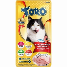 Toro Tuna & Mixed Seafood Puree Cat Treats 75g premium cat food dental cat treats cat chicken treats tuna cat food cat fish treats