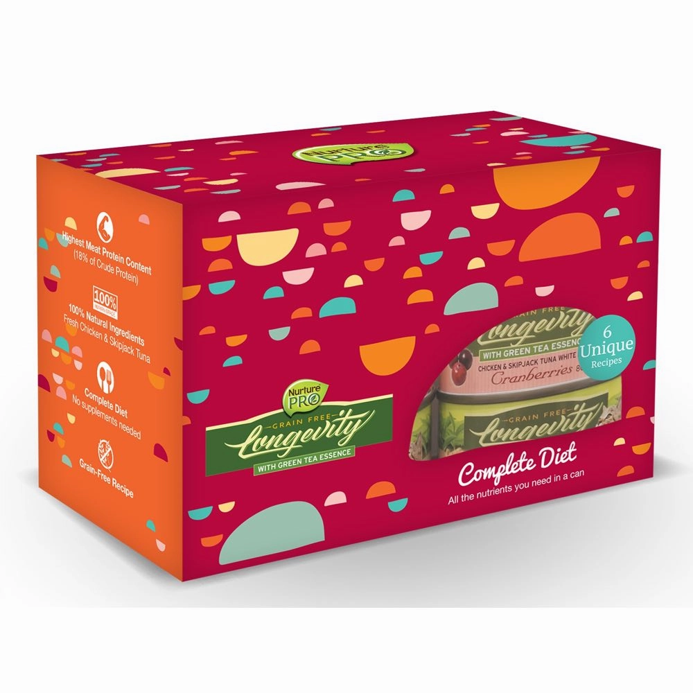 TRIAL SPECIAL 20% OFF: Nurture Pro Longevity Grain-Free Canned Cat Food Sampler Box cat snacks catnip treats healthy cat food cat reward treats low calorie cat food