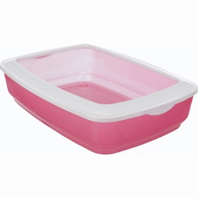 Trixie Brisko Litter Tray with Rim for Cats (Pink) covered litter box,cat toilet,self cleaning litter box