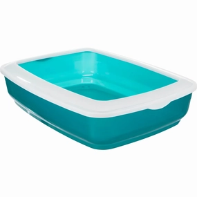 Trixie Brisko Litter Tray with Rim for Cats (Teal) covered litter box,cat toilet,self cleaning litter box