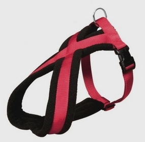 Trixie Premium Touring Harness for Dogs - M/L - Red dog harness and leash,reflective dog collar,pet walking gear