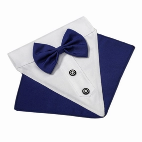 Tuxedo Dog Bandana - Blue english tack set,horse saddle gear,equestrian supplies