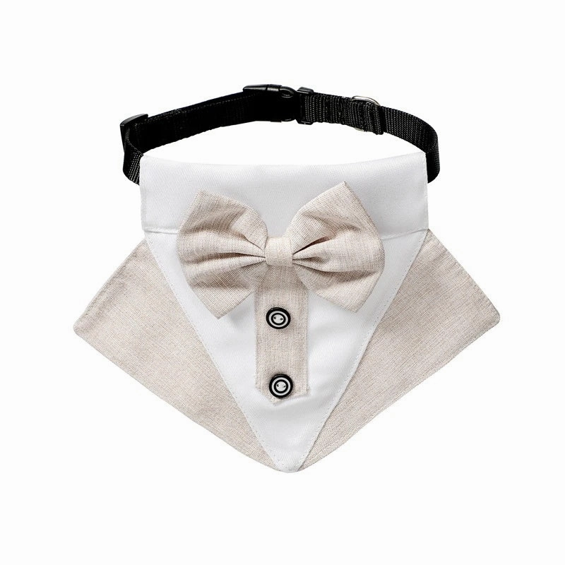 Tuxedo Dog Bandana - Oatmeal english tack set,horse saddle gear,equestrian supplies