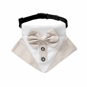 Tuxedo Dog Bandana - Oatmeal english tack set,horse saddle gear,equestrian supplies