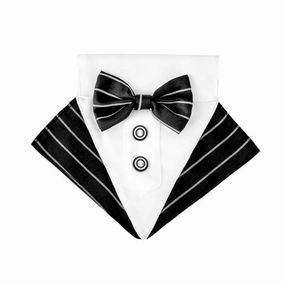 Tuxedo Dog Bandana - Pinstripe english tack set,horse saddle gear,equestrian supplies