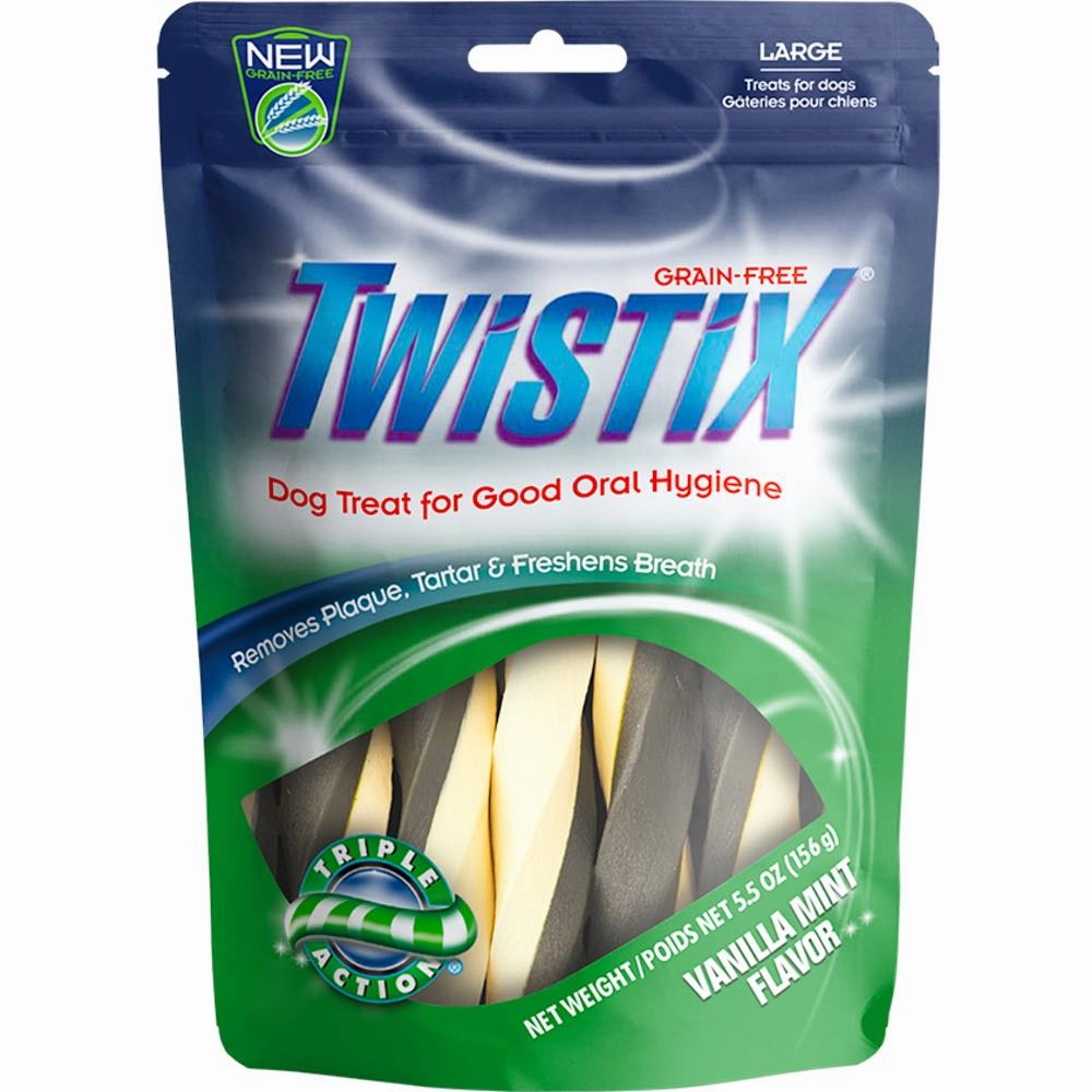 Twistix Vanilla Mint Grain Free Large Dental Dog Treats 156g dog dental snacks,dental bones for dogs,dog oral sticks