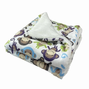 Ultra Soft Minky Monkey Dog Blanket fleece dog blanket,soft dog throw,cozy pet blanket