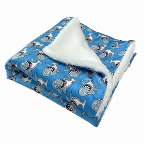 Ultra Soft Minky Silly Sharks Dog Blanket fleece dog blanket,soft dog throw,cozy pet blanket