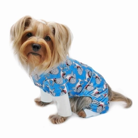 Ultra Soft Minky Silly Sharks Dog Pajamas dog underwear,dog diaper,pet undergarments