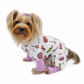 Ultra Soft Minky Sweet Candies Dog Pajamas Medium dog underwear,dog diaper,pet undergarments