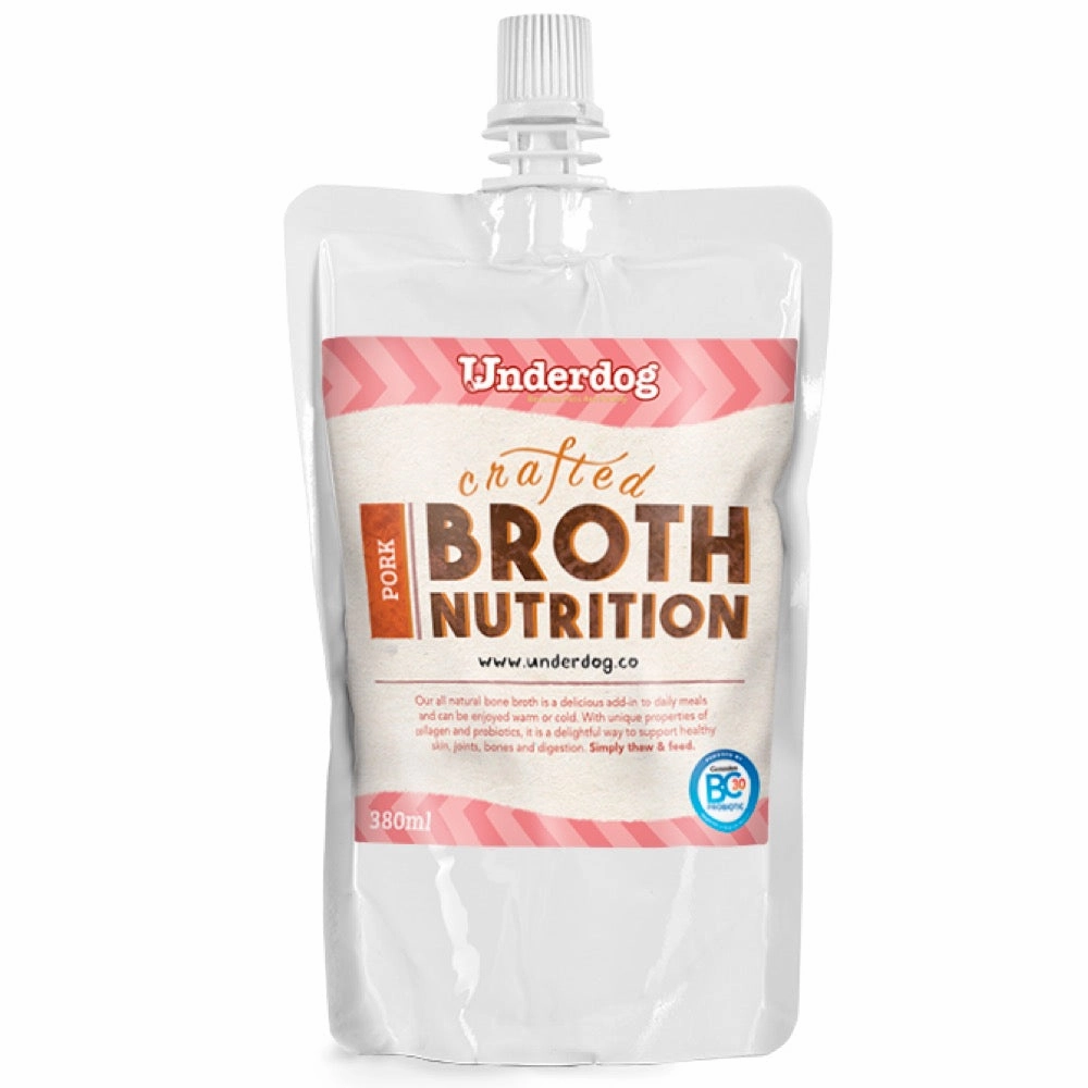 Underdog Bone Broth Pork Dog Food Topper (Frozen) 350ml raw pet food,frozen meat dog,raw feeding dog