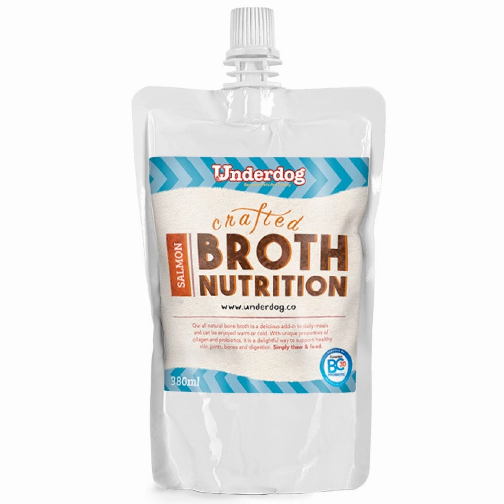 Underdog Bone Broth Salmon Dog Food Topper (Frozen) 350ml raw pet food,frozen meat dog,raw feeding dog