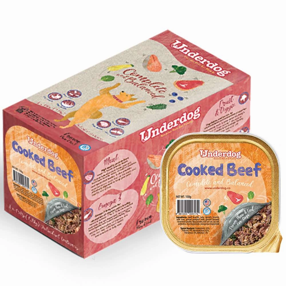 Underdog Cooked Beef Complete & Balanced Frozen Dog Food 1.2kg raw pet food,frozen meat dog,raw feeding dog