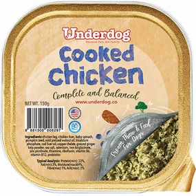 Underdog Cooked Chicken Complete & Balanced Frozen Dog Food 150g raw pet food,frozen meat dog,raw feeding dog