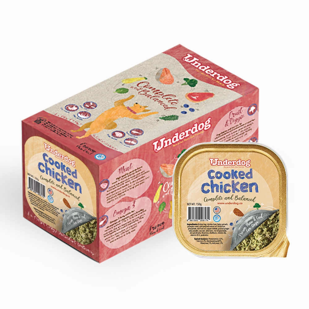 Underdog Cooked Chicken Complete & Balanced Frozen Dog Food 1.2kg raw pet food,frozen meat dog,raw feeding dog