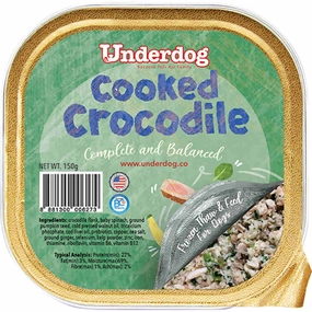 Underdog Cooked Crocodile Complete & Balanced Frozen Dog Food 150g raw pet food,frozen meat dog,raw feeding dog