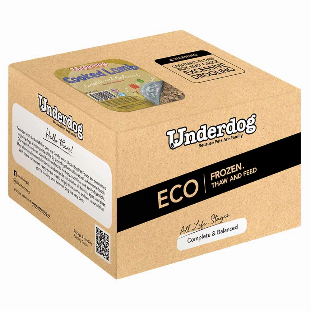 Underdog Cooked Lamb Complete & Balanced Eco Pack Frozen Dog Food 3kg raw pet food,frozen meat dog,raw feeding dog