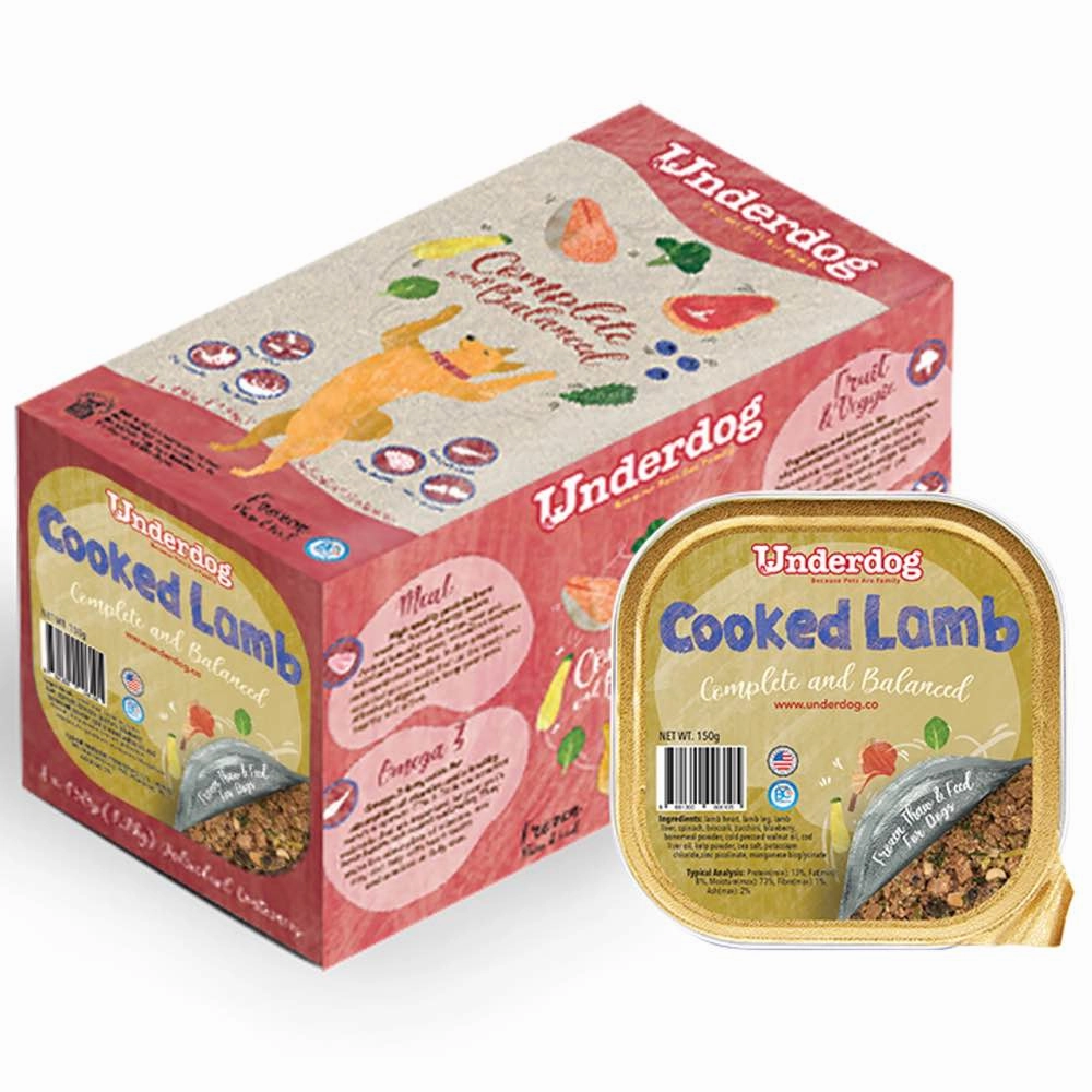 Underdog Cooked Lamb Complete & Balanced Frozen Dog Food 1.2kg raw pet food,frozen meat dog,raw feeding dog