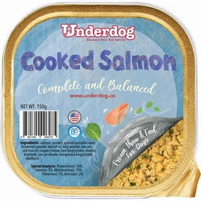 Underdog Cooked Salmon Complete & Balanced Frozen Dog Food 150g raw pet food,frozen meat dog,raw feeding dog