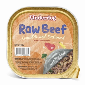 Underdog Raw Beef Complete & Balanced Frozen Dog Food 150g raw pet food,frozen meat dog,raw feeding dog