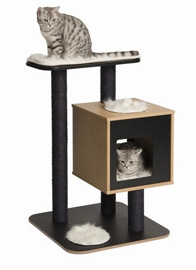 Vesper V-Base In Black Cat Condo cat scratching post,cat scratch pad,cat furniture scratcher