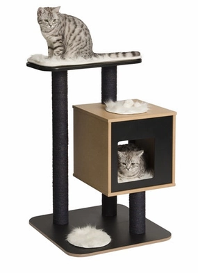 Vesper V-Base In Black Cat Condo cat scratching post,cat scratch pad,cat furniture scratcher
