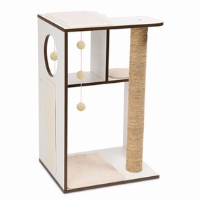 Vesper V-Box In White Large Cat Condo cat scratching post,cat scratch pad,cat furniture scratcher