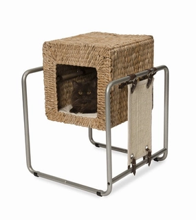 Vesper V-Cube Banana Leaf Cat Post cat scratching post,cat scratch pad,cat furniture scratcher
