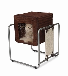 Vesper V-Cube Rattan Cat Post cat scratching post,cat scratch pad,cat furniture scratcher