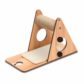 Vesper V-Playstation In Walnut Cat Post cat scratching post,cat scratch pad,cat furniture scratcher