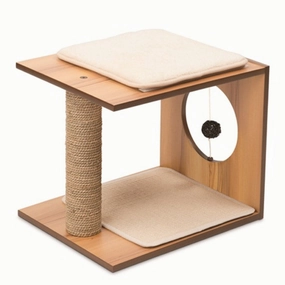 Vesper V-Stool In Walnut Cat Post cat scratching post,cat scratch pad,cat furniture scratcher