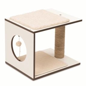 Vesper V-Stool In White Cat Post cat scratching post,cat scratch pad,cat furniture scratcher