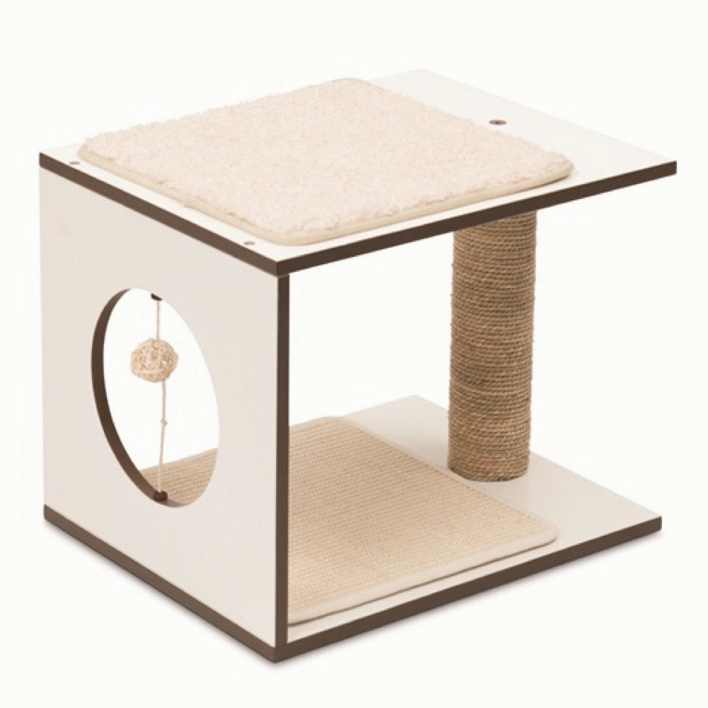Vesper V-Stool In White Cat Post cat scratching post,cat scratch pad,cat furniture scratcher