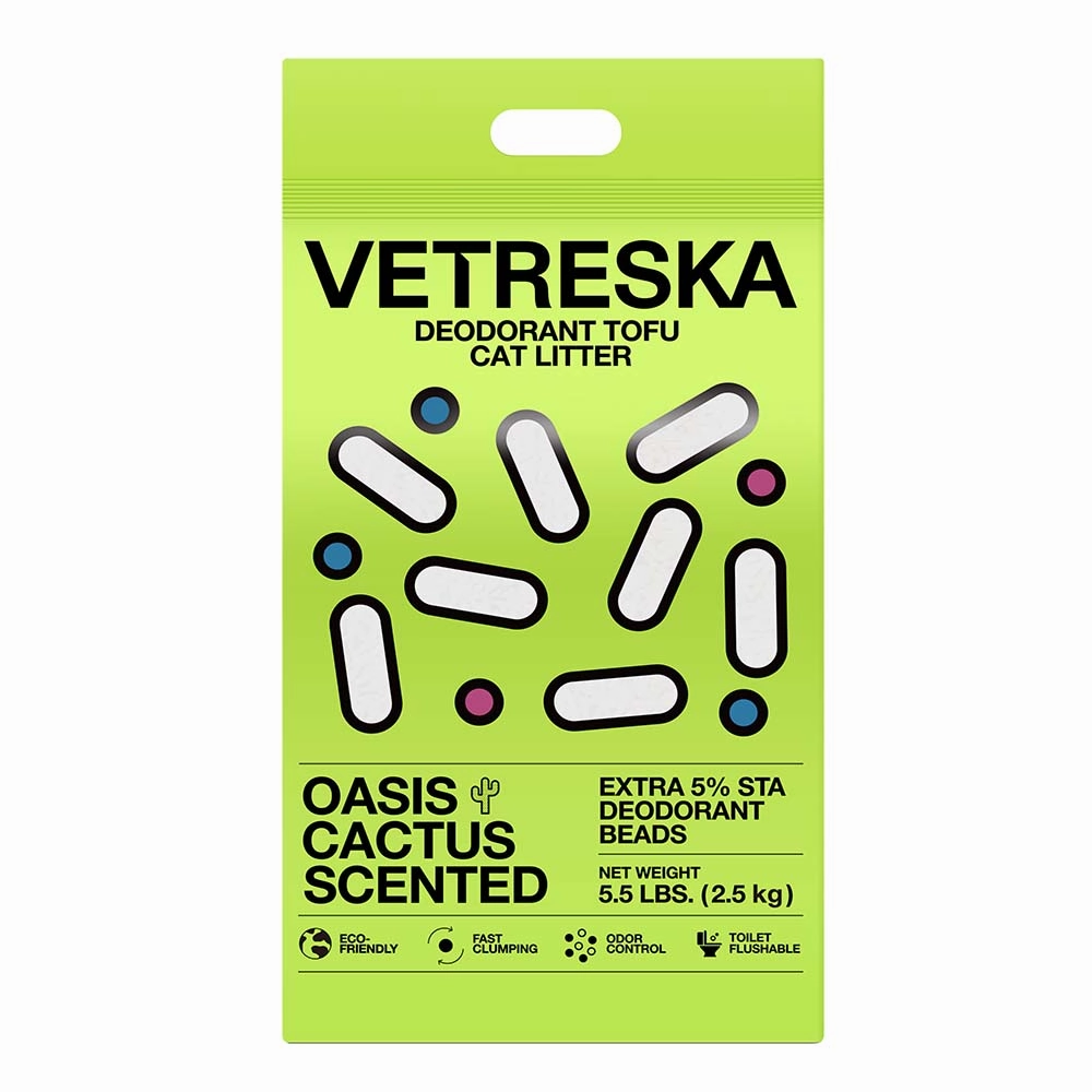 VETRESKA Deodorant Tofu Oasis Cactus Clumping Cat Litter 2.5kg clumping cat litter,natural cat litter,dust free cat litter