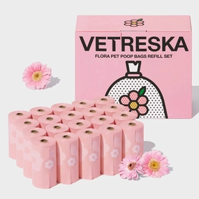 VETRESKA Flora Scented Dog Poop Bags 300pc dog shampoo,pet wipes,dog cleaning spray