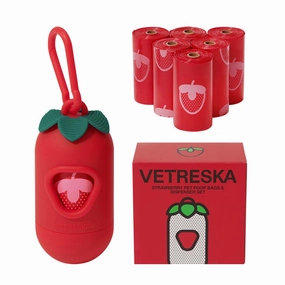VETRESKA Strawberry Dog Poop Bag Dispenser Set dog shampoo,pet wipes,dog cleaning spray