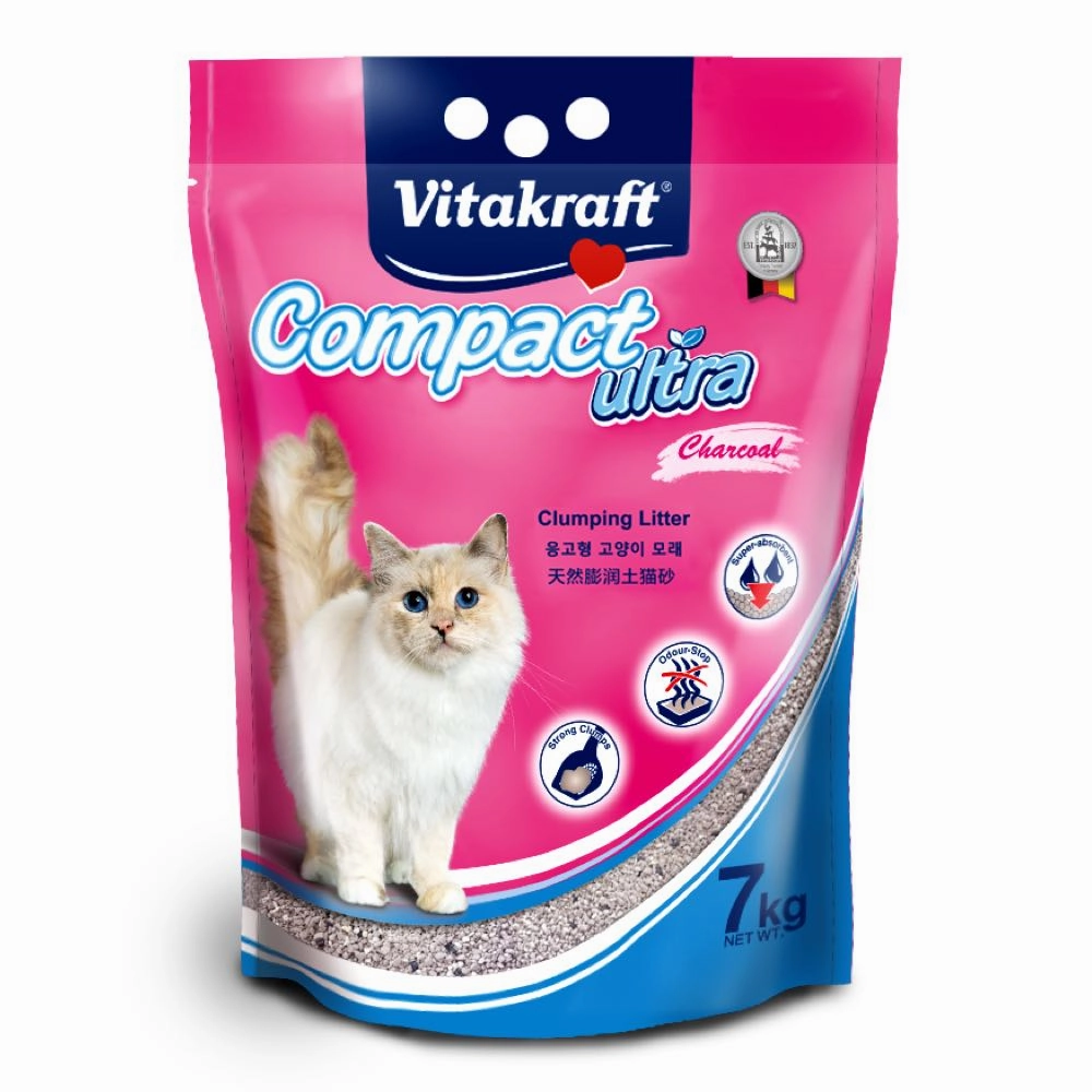Vitakraft Compact Ultra Cat Litter Charcoal 7kg clumping cat litter,natural cat litter,dust free cat litter